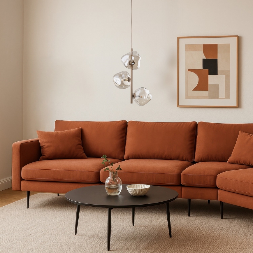 Brilagi - Luster na lanku VULCANO 3xG9/8W/230V béžová/dymová béžová