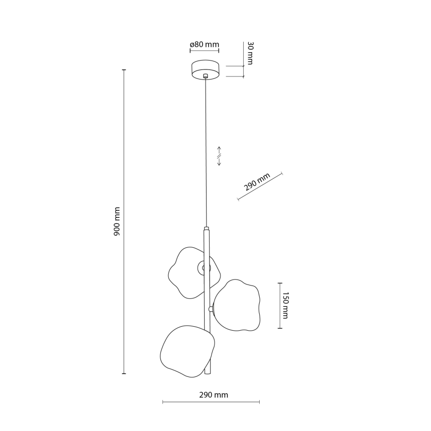 Brilagi - Luster na lanku VULCANO 3xG9/8W/230V béžová/dymová béžová