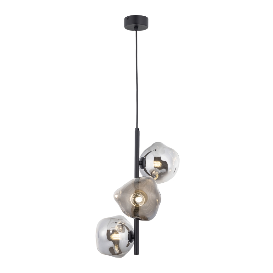 Brilagi - Luster na lanku VULCANO 3xG9/8W/230V čierna/dymová čierna