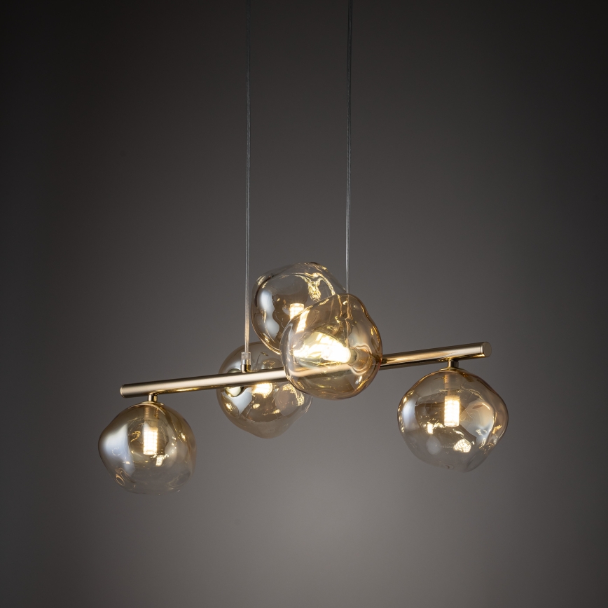 Brilagi - Luster na lanku VULCANO 5xG9/8W/230V zlatá/dymová béžová