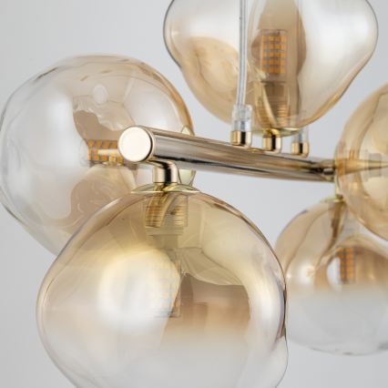 Brilagi - Luster na lanku VULCANO 5xG9/8W/230V zlatá/dymová béžová