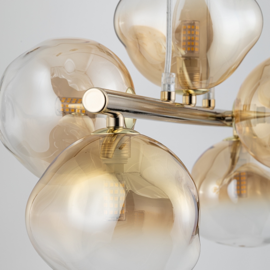 Brilagi - Luster na lanku VULCANO 5xG9/8W/230V zlatá/dymová béžová