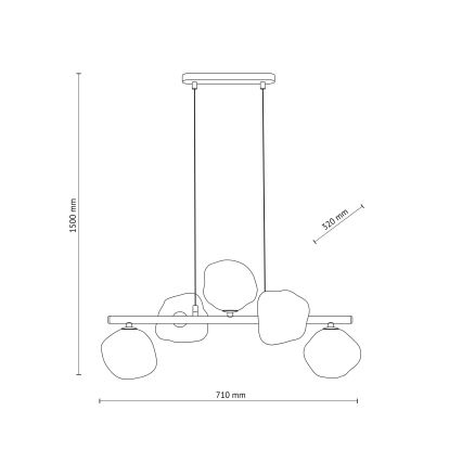 Brilagi - Luster na lanku VULCANO 5xG9/8W/230V zlatá/dymová béžová