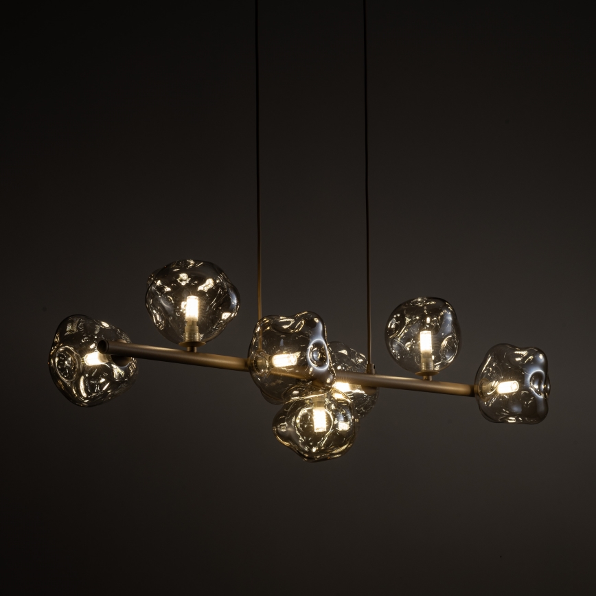 Brilagi - Luster na lanku VULCANO 7xG9/8W/230V béžová/dymová béžová