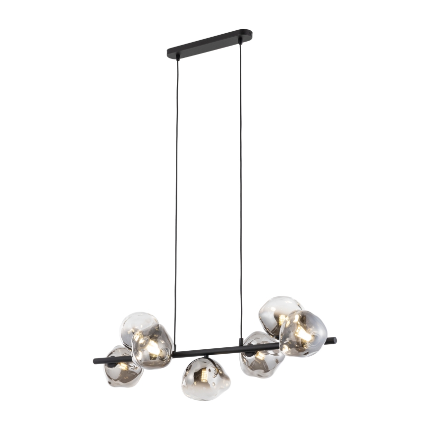 Brilagi - Luster na lanku VULCANO 7xG9/8W/230V čierna/dymová čierna