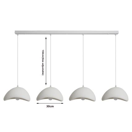BRILAGI - Luster na lanku WABI SABI 4xE27/60W/230V biela