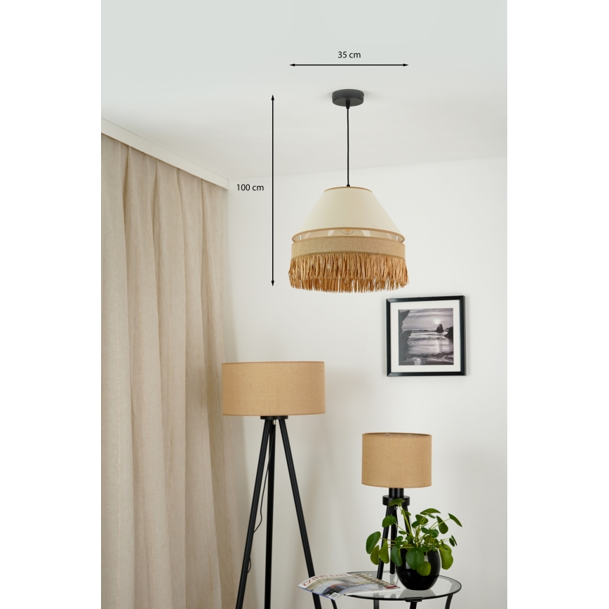 Brilagi - Luster na lanku WINNETOU AVIGNION 1xE27/15W/230V pr. 35 cm hnedá/krémová