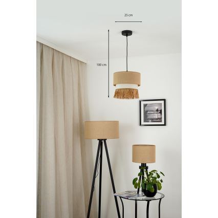 Brilagi - Luster na lanku WINNETOU BOHO 1xE27/15W/230V pr. 25 cm hnedá/krémová