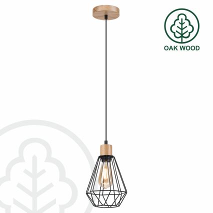 Brilagi - Luster na lanku WOODY BASKET 1xE27/60W/230V dub