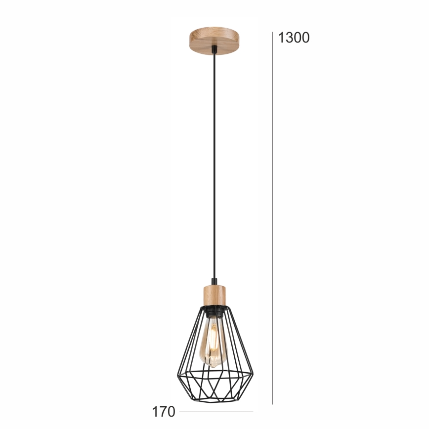 Brilagi - Luster na lanku WOODY BASKET 1xE27/60W/230V dub