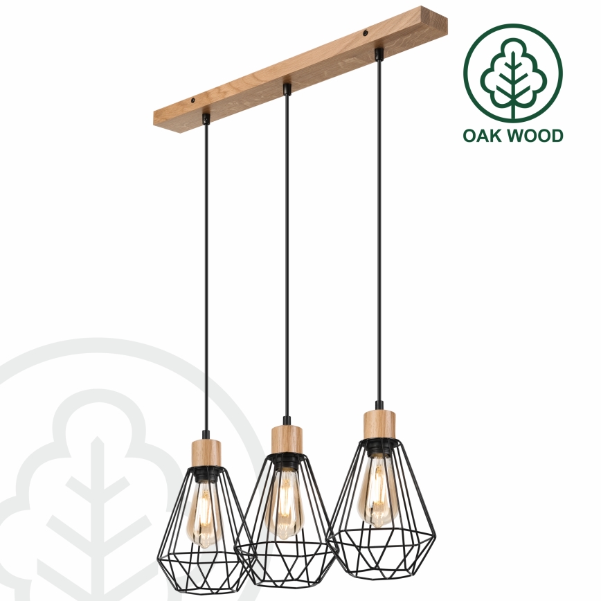 Brilagi - Luster na lanku WOODY BASKET 3xE27/60W/230V dub