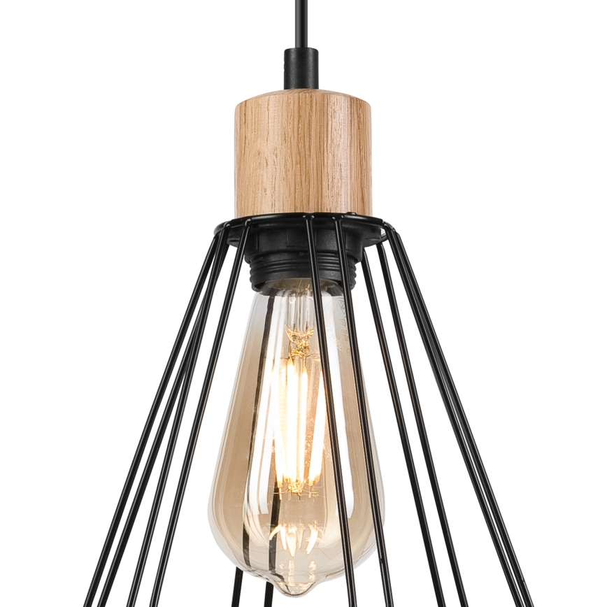 Brilagi - Luster na lanku WOODY BASKET 3xE27/60W/230V dub