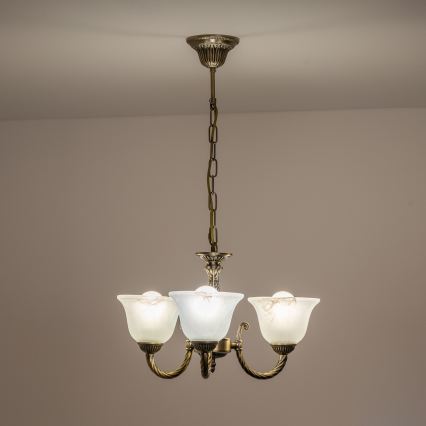BRILAGI - Luster na reťazi CLASSIC 3xE14/10W/230V mosadz