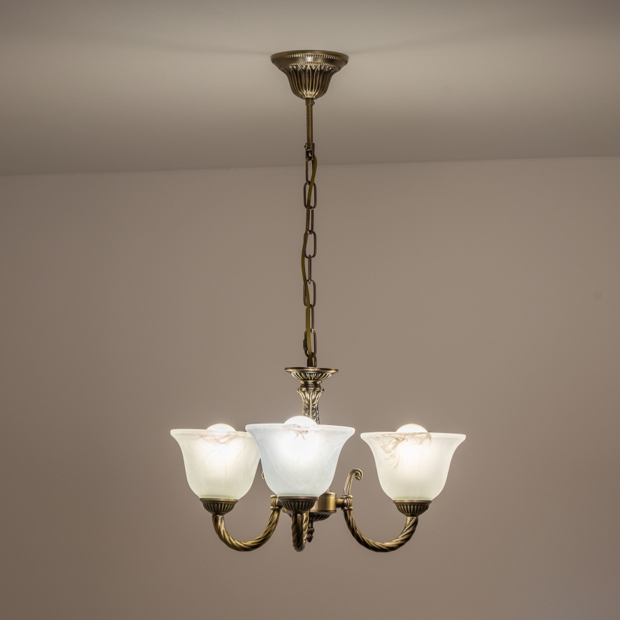 BRILAGI - Luster na reťazi CLASSIC 3xE14/10W/230V mosadz