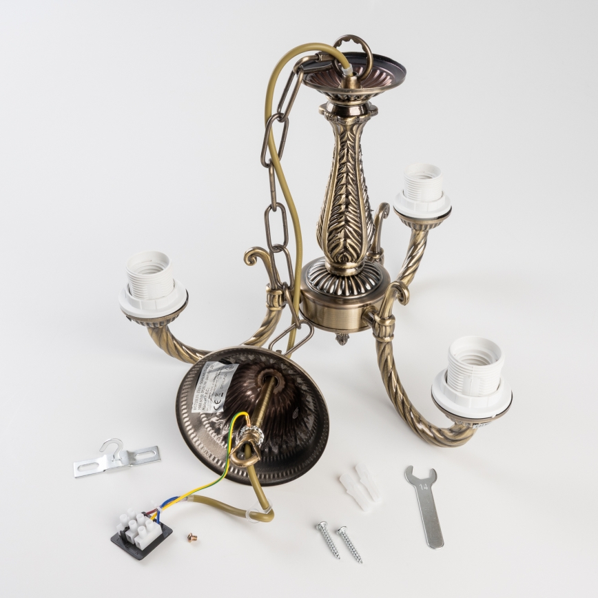 BRILAGI - Luster na reťazi CLASSIC 3xE14/10W/230V mosadz