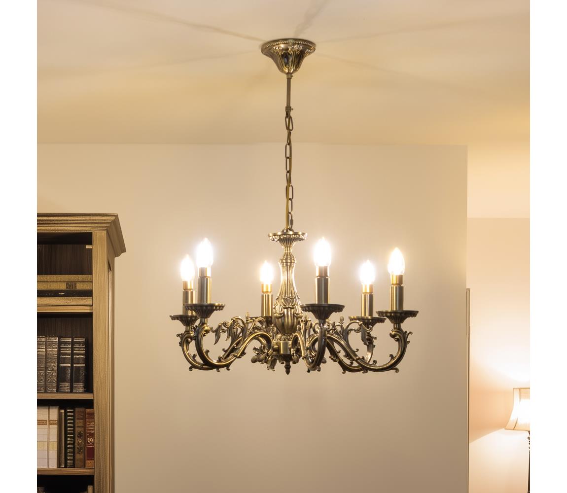 Brilagi Brilagi - Luster na reťazi CLASSIC 6xE14/60W/230V mosadz