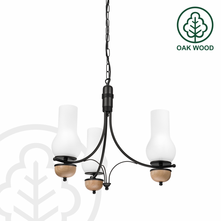 Brilagi - Luster na reťazi COTTAGE 3xE14/40W/230V buk/biela