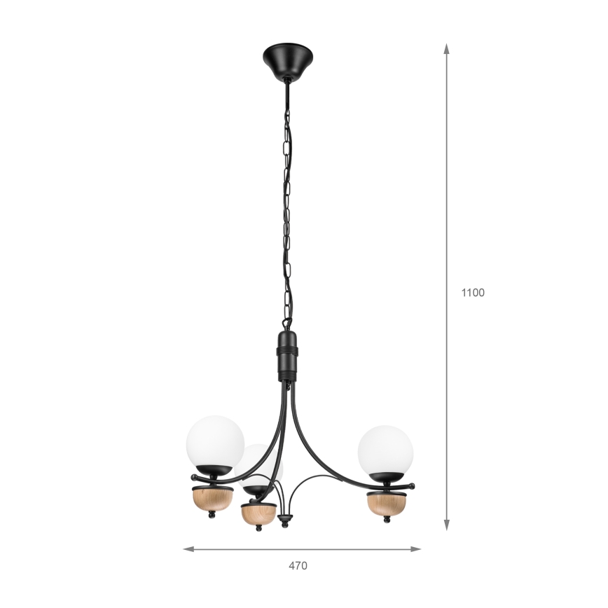 Brilagi - Luster na reťazi COTTAGE 3xG9/40W/230V buk/biela