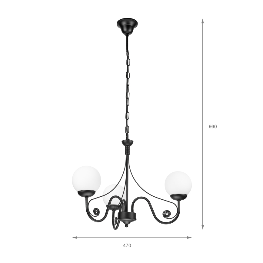 Brilagi - Luster na reťazi COTTAGE 3xG9/40W/230V čierna/biela