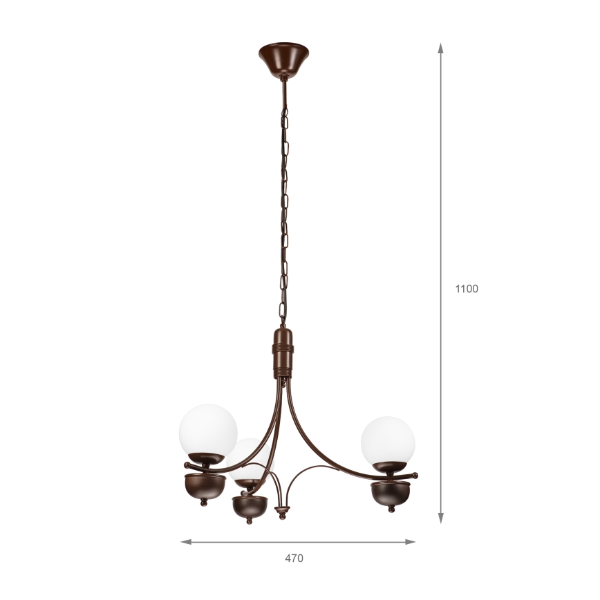Brilagi - Luster na reťazi COTTAGE 3xG9/40W/230V dub/biela