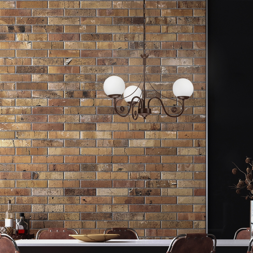 Brilagi - Luster na reťazi COTTAGE 3xG9/40W/230V hnedá/biela