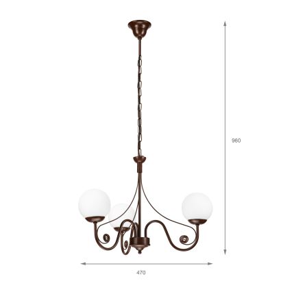 Brilagi - Luster na reťazi COTTAGE 3xG9/40W/230V hnedá/biela