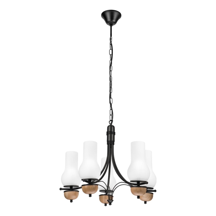 Brilagi - Luster na reťazi COTTAGE 5xE14/40W/230V buk/biela