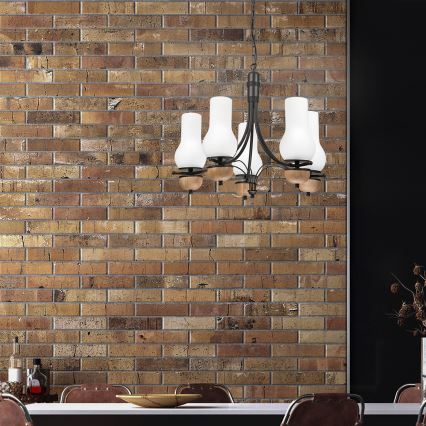 Brilagi - Luster na reťazi COTTAGE 5xE14/40W/230V buk/biela