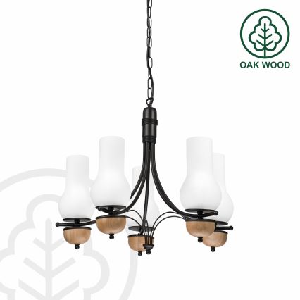Brilagi - Luster na reťazi COTTAGE 5xE14/40W/230V buk/biela