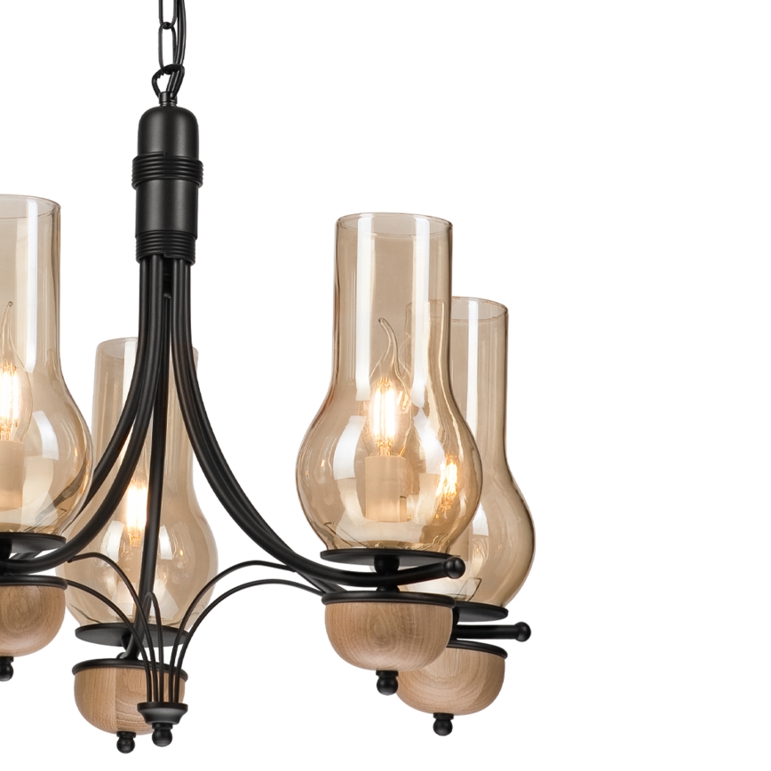 Brilagi - Luster na reťazi COTTAGE 5xE14/40W/230V buk/hnedá