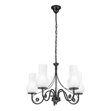 Brilagi - Luster na reťazi COTTAGE 5xE14/40W/230V čierna/biela