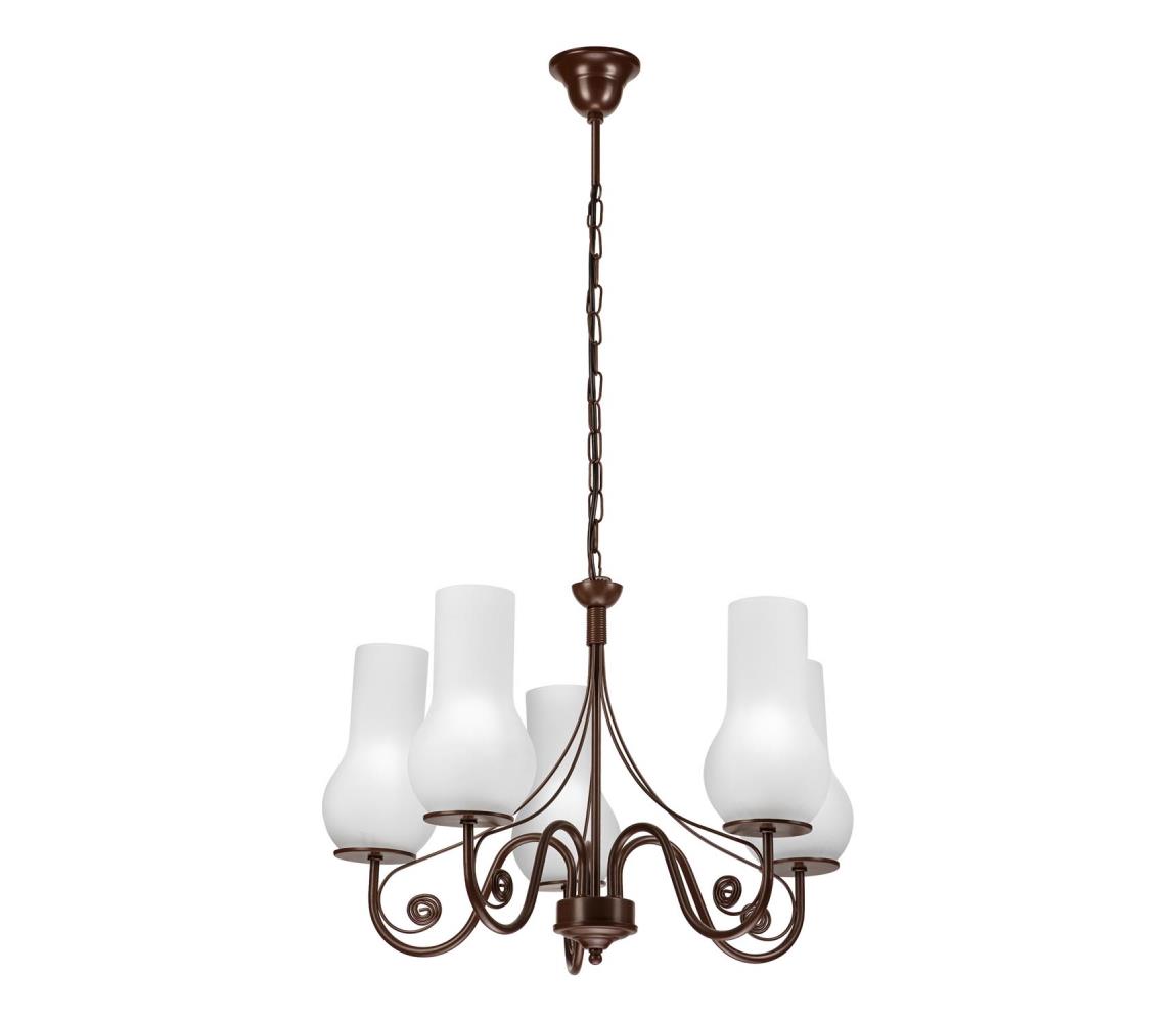 Brilagi Brilagi - Luster na reťazi COTTAGE 5xE14/40W/230V hnedá/biela