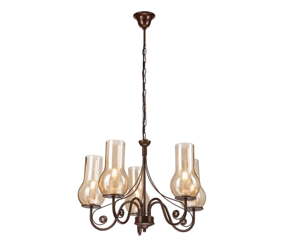 Brilagi Brilagi - Luster na reťazi COTTAGE 5xE14/40W/230V hnedá