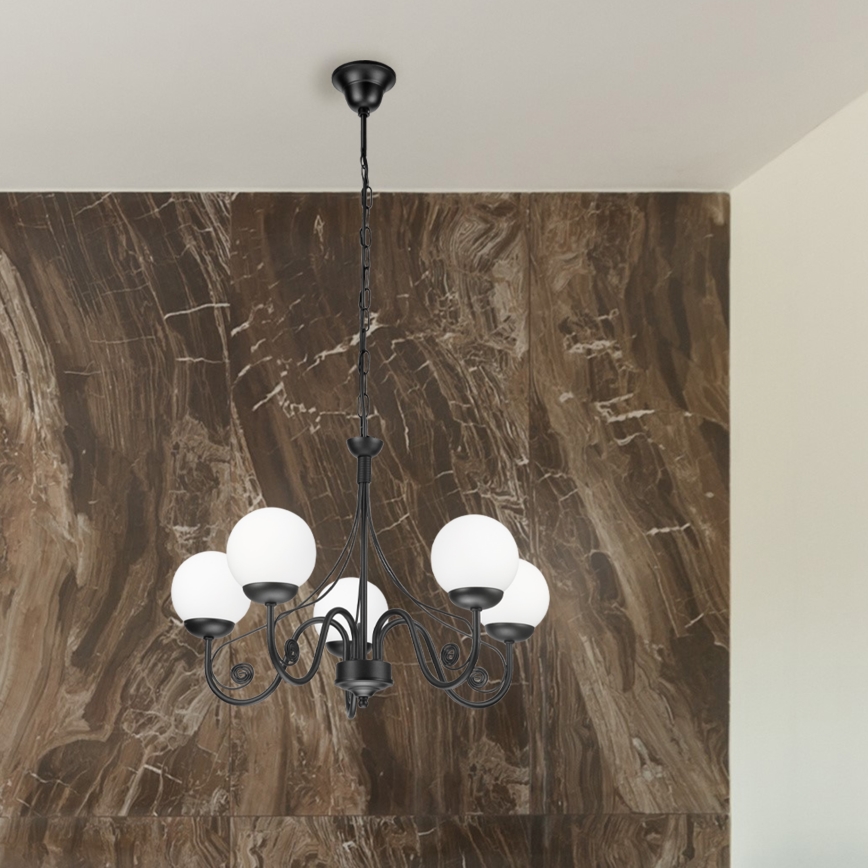 Brilagi - Luster na reťazi COTTAGE 5xG9/40W/230V čierna/biela