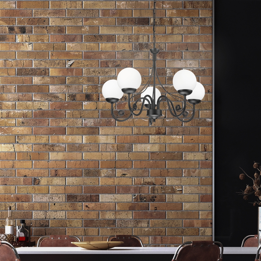 Brilagi - Luster na reťazi COTTAGE 5xG9/40W/230V čierna/biela