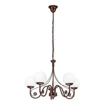 Brilagi - Luster na reťazi COTTAGE 5xG9/40W/230V hnedá/biela