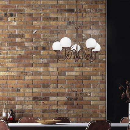 Brilagi - Luster na reťazi COTTAGE 5xG9/40W/230V hnedá/biela