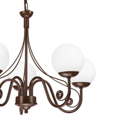 Brilagi - Luster na reťazi COTTAGE 5xG9/40W/230V hnedá/biela