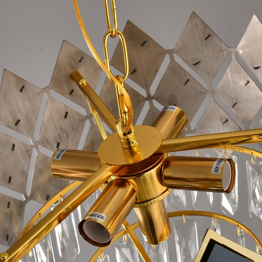 Brilagi - Luster na reťazi CRISTAL 5xE14/40W/230V pr. 38 cm zlatá/čierna