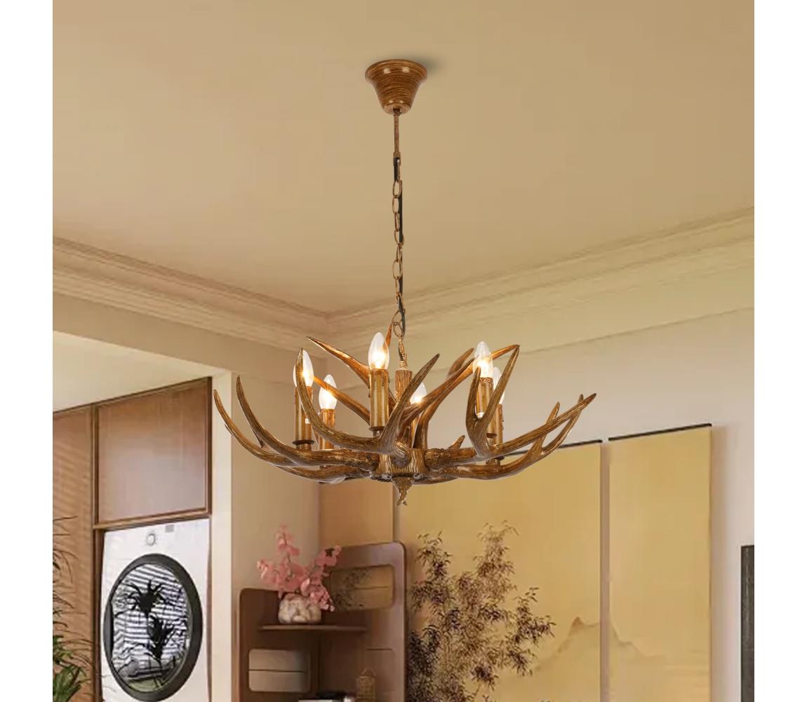 Brilagi - Luster na reťazi DEER 6xE14/10W/230V pr. 70 cm parohy BRI430