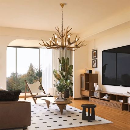 Brilagi - Luster na reťazi DEER 6xE14/10W/230V priemer 102 cm parožie