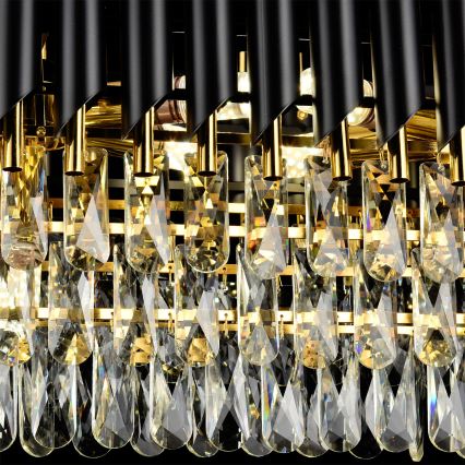 Brilagi - Luster na reťazi ECLIPSE 10xE14/10W/230V 78x28 cm čierna/zlatá