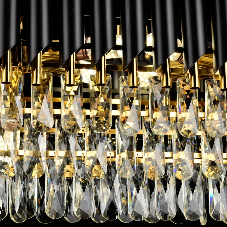 Brilagi - Luster na reťazi ECLIPSE 10xE14/10W/230V 78x28 cm čierna/zlatá