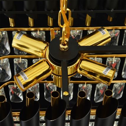 Brilagi - Luster na reťazi ECLIPSE 10xE14/10W/230V 78x28 cm čierna/zlatá