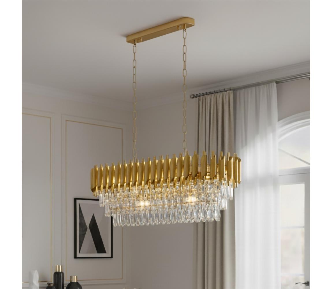 Brilagi - Luster na reťazi ECLIPSE 10xE14/10W/230V 78x28 cm zlatý BG72448