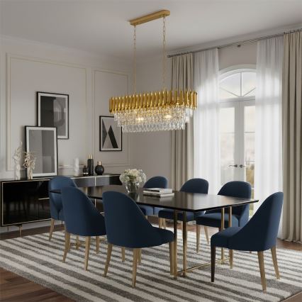 Brilagi - Luster na reťazi ECLIPSE 10xE14/10W/230V 78x28 cm zlatý