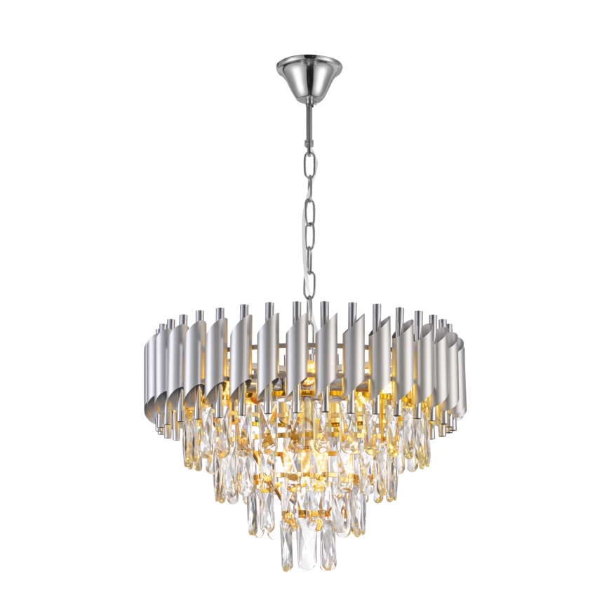 Brilagi - Luster na reťazi ECLIPSE 7xE14/10W/230V pr. 48 cm strieborný