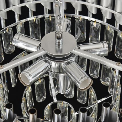 Brilagi - Luster na reťazi ECLIPSE 7xE14/10W/230V pr. 48 cm strieborný