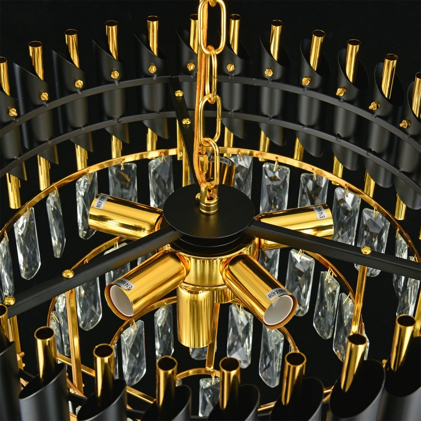 Brilagi - Luster na reťazi ECLIPSE 7xE14/10W/230V priemer 48 cm čierna/zlatá