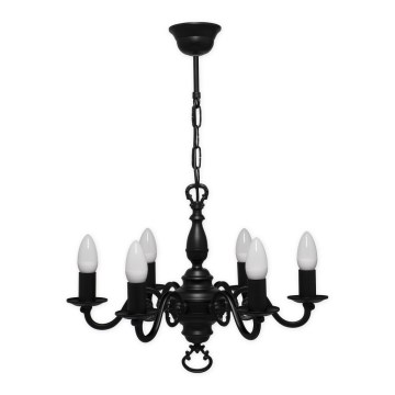 Brilagi - Luster na reťazi IMPERO 6xE14/60W/230V čierna